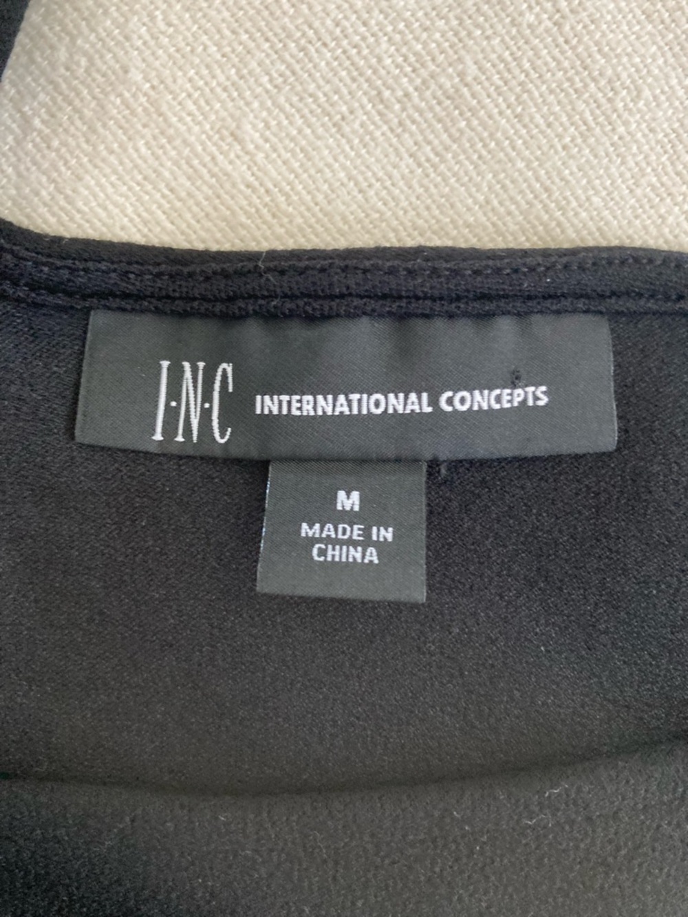 INC International Concepts Black V-Neck Tank Top - Picture 3 of 4